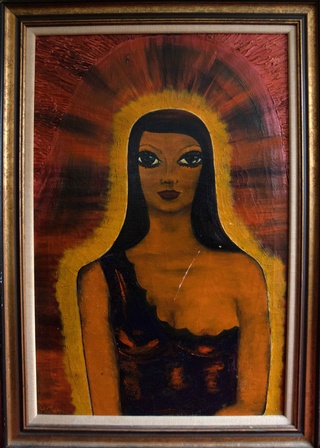 Beautiful Handcrafted portrait of a woman designed by Yolande Trudeau, an Artist in Montreal