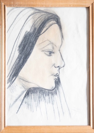 Portrait of a woman sketched by Yolande Trudeau, an Artist in Montreal, Quebec
