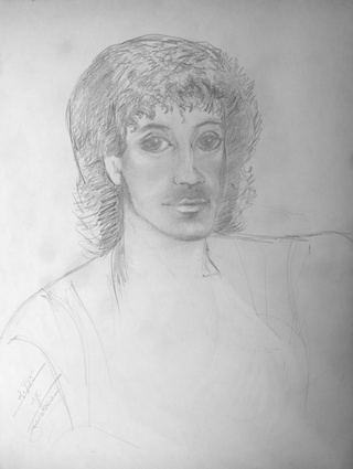 Handcrafted portrait of a man sketched by Yolande Trudeau, an Artist in Montreal, Quebec